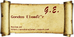 Gondos Elemér névjegykártya