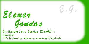 elemer gondos business card